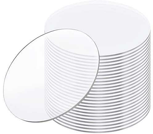 24 Pezzi Fogli Acrilici Trasparenti, Rotondo Lastre Acriliche Trasparenti, per Cornici Fai Da Te Artigianato Segni Cornice Display (10 cm, 2 mm di Spessore)