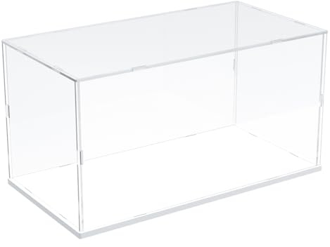 Nynelly Vetrina auto modello acrilico autoassemblato per auto in scala 1/18, Lego 10220/10262/10265/21328/92177, vetrina da banco per collezionismo, giocattolo, protezione antipolvere (base bianca)