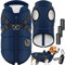 LOVPET® Hundejacke Hundemantel mit Geschirr, inkl. 45 Stück Kotbeutel + Spender, Hunde Winterweste gefüttert wasserdicht, Gepolsterte Weste Mit Brustgurt, Reflektoren, D-Ring 2XL, Navyblau