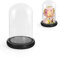 YKUKIZEE Glass Display Dome Cloche, Clear Glass Bell Jar with Black Base, 20x11 cm Decorative Tabletop Display Case Glasses Dome Showcase for Collectibles Flowers Plants DIY Craft