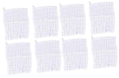 VICASKY 8piezas Toalla Muselina Algodón Para Recién Nacidos Absorbente y Suave Toalla Para Eructar y Limpiar Blanco