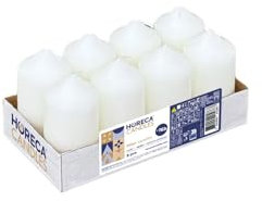 Horeca Candles - Candele a Colonna Avorio - Ø 4,5 x 9 cm - Set da 16 Candele Decorative - Lunga Durata 16 Ore - Cero Inodore - Cera di Paraffina