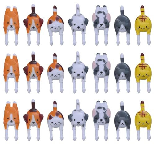 Confezione Da 21 Forchette Da Frutta Per Gattini E Cuccioli, Forchette Da Frutta Simpatico Cartone Animato, Forchette Da Frutta Creative, Forchette Da Frutta In Plastica