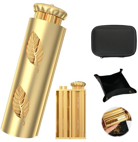 Zigarrenzubehör,Vintage Zigaretten drehmaschine aus Messing,joint drehmaschine,geeignet für 70 mm Papier, ideal für Freizeit, Aktivitäten im Freien, Partys, kreative Beschäftigungen und als Geschenk.