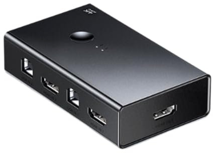 Bnnlqpsttg Commutateur KVM Compatible 4K@60Hz, Commutateur USB 2.0 2 en 1 pour Imprimante, Moniteur, Souris. Permet de Partager 1 Périphérique Entre 2 PC.