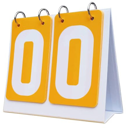 Gralara Score Flipper for Sports Tabletop 2 Digit Scoreboard for Games Tennis Basketball Soccer, Yellow