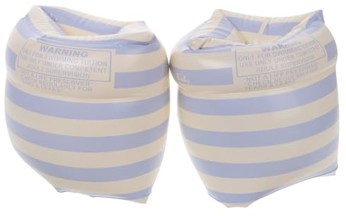 Gatuida Brassards de Natation Gonflables en PVC à Double Chambre Antidérapants et Confortables Taille Adulte Bleu Rayé Paire de 2 Pièces – Accessoires de Natation Sûrs pour Hommes et