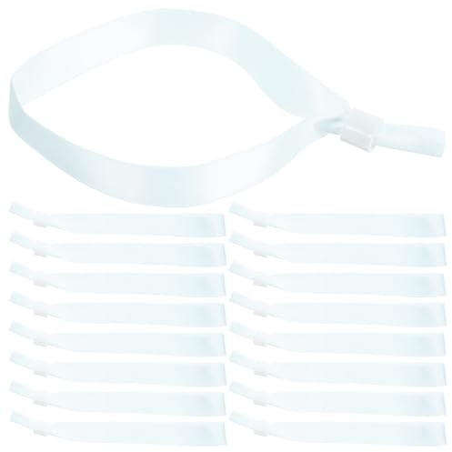 FOMIYES Lot de 20 Bracelets en Tissu D’Identification Blancs pour Événements Bracelets Colorés Jetables en Polyester Résistants pour Concerts Festivals et Contrôle D’Accès