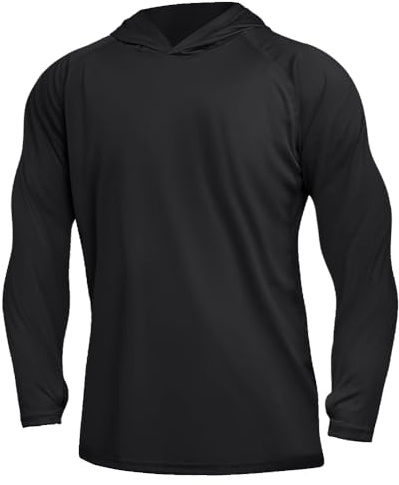 DiULi UV solskydd för män långärmad tröja, UV-skydd huvtröja för fiske Rash Guard, Sun Hoodie UPF50+ UV träning gym tröja