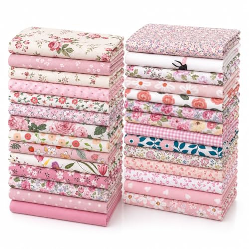 EXGOING 30PCS Cotton Fabric Squares 25x25cm (10x10)
