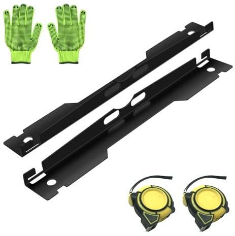 HENYGEN 2 placas de alineación de rueda resistentes con cinta métrica y guantes protectores para una puntera precisa en la rueda de remolque Variou