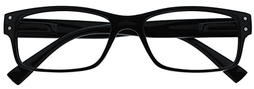 OPULIZE The Reading Glasses Company Mens Black Large Designer Style Readers Spring Hinges R11-1 +2.50