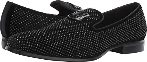 STACY ADAMS mens Swagger Studded Slip on Loafer, Black, 13 US