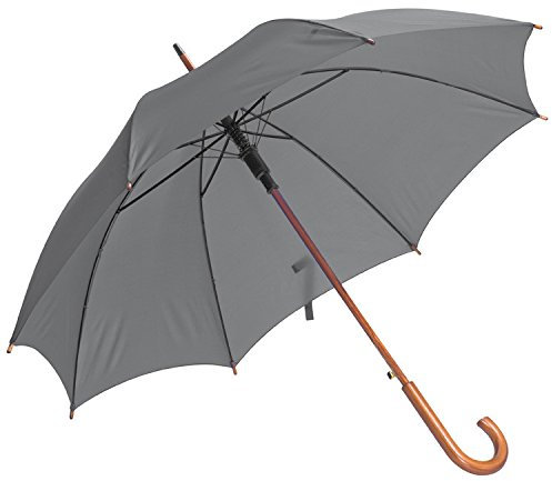 ohne Markenname Automatik-Regenschirm, Grau/Silbergrau