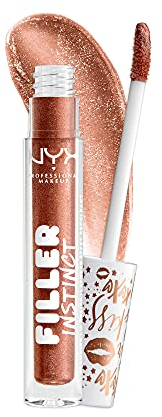 NYX PROFESSIONAL MAKEUP Filler Instinct Plumping Lip Polish, Lip Plumper Gloss - Cheap Fills (Bronze Gold)