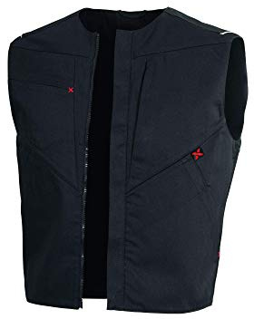 Qualitex X-Serie Unisex Weste in schwarz Größe L, Arbeitsweste für Herren und Damen, Softshell Schutzkleidung Arbeitsmantel mit vielen Taschen