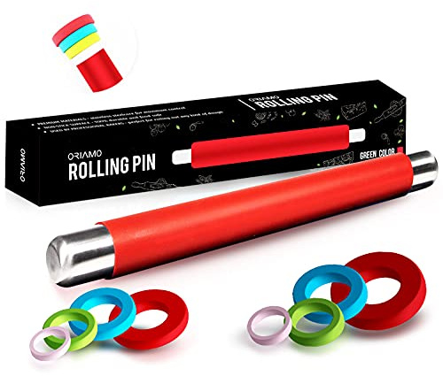 Mattarello XXL in silicone 45 cm – Mattarello antiaderente – Rotolo di fondente senza BPA per pizza e tutti gli altri prodotti – Mattarello con effetto antiaderente fondente