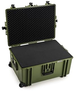 B&W Transportkoffer Outdoor Typ - 7800 Bronze-Grün - mit Würfelschaum, Trolley Koffer, ideal auf Tour - wasserdicht nach IP67 Zertifizierung, staubdicht, bruchsicher und unverwüstlich