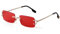 Laurinny Vintage Rimless Sunglasses Retro Rectangle Sunglasses for Men Women Trendy Sun Glasses Shades 90s Eyewear(Gold/Red)