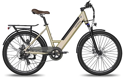 Fafrees Oficial Bicicleta Electrica, 26 Bici Electrica con App, Batería Extraíble 36V 14,5 Ah para 100KM, 250W 25KM/H Ciudad Bicycle Electric, F26 Pro Upgrade Ebike Oro 2024