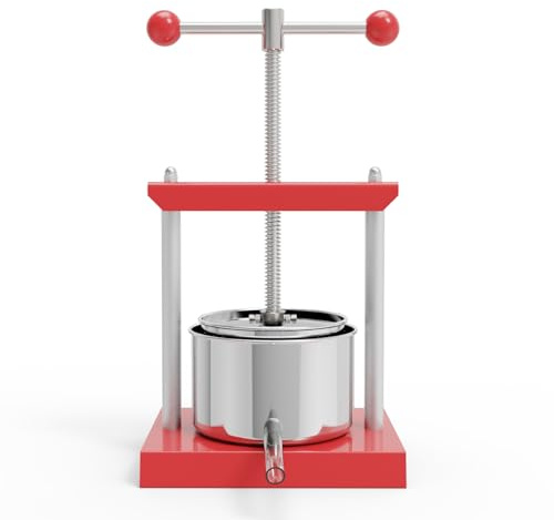 SQUEEZE master Fruit Cheese Press, Manual Juicer for Soft Fruit,Grape, Vegetables, Homemade Juice, Cheese,Tincture Herb,Olive Oil,honey Making (Stainless Steel, 2L)