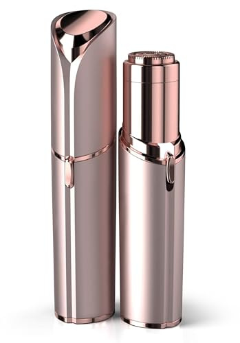 Facial Hair Remover for Women - as Seen on TV Painless Face Shaver - Electric Hair Removal Device for Face Lips Peach Fuzz with Light (Rose Gold)