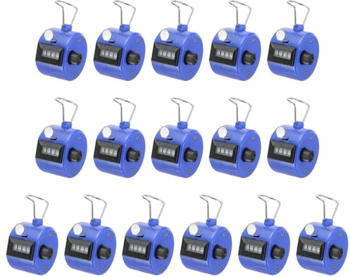 PATIKIL Contador de Clicker, 16 Piezas 4 Dígitos Mecánico Portátil para Conteo de Entrenamiento, Tejer, Golf, Vueltas, Pesca, Azul