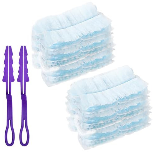Flash Fluffy Dusters Refills - 20-Pack Disposable Duster Heads with 2 Handle - Cleaning Head Refills for Furniture, Home, Office