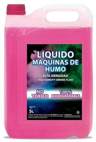 PLANTAWA Líquido para Máquina de Humo Alta Densidad 5 litros | Líquido Maquina de Humo para Halloween y Fiestas | 100% Natural, Biodegradable, No Irrita Vias Respiratorias, Sin Quimicos Peligrosos