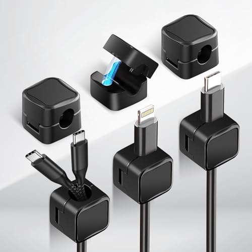 6 clips para cables, organizador de cables, organizador de cables magnético, organizador de cables de escritorio, soporte para cables, autoadhesivo, 2024, nuevos clips magnéticos para escritorio,