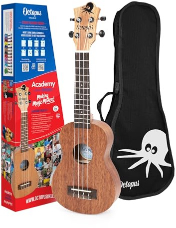 Octopus Academy soprano ukulele left handed in natural