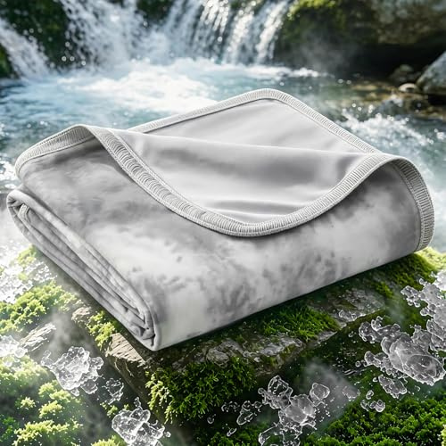 Emme Arc-Chill Q-Max - Coperta rinfrescante, 152 x 203 cm, 2 in 1, double face, leggera e traspirante, colore: grigio acquerello