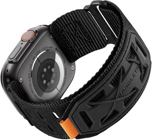 Bandletic Armband kompatibelt med Apple Watch Ultra på 49/46/45/44/42 mm (3/2/1),taktiskt ventilerande sportband av nylon för Apple Watch Ultra 3/2/1/iWatch Series SE 11/10/9/8/7/6/5/4/3/2/1
