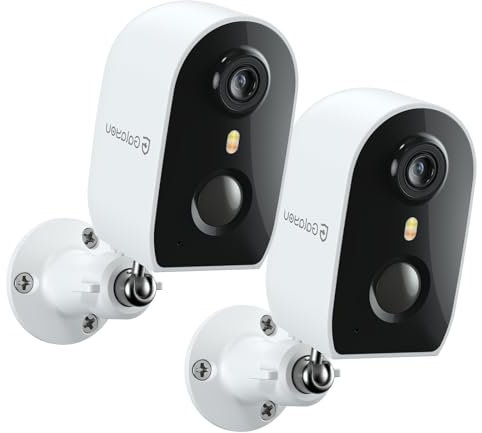GALAYOU Camera Surveillance WiFi Exterieure sans Fil - 2K Camera Surveillance sur Batteries Exterieure/Interieure, Alerte Instantanée PIR, Vision Nocturne en Couleur, Sirène Intelligente, IP65 (2p)