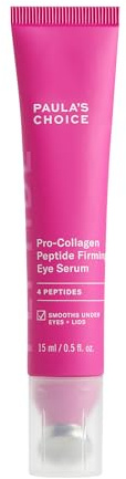Paula's Choice Pro-Collagen Peptide Firming Eye Serum - Anti-Aging & Hydrating Eye Cream - Depuff Undereye Bags - Reduce Fine Lines & Wrinkles - with 4x Collagen - Metal Tip - All Skin Types - 15 ML