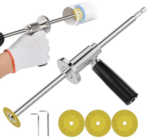 Tagliatubi interni per tubi in PVC, tagliatubi interni con rotella di taglio diamantata e manico, adatto per 1-1/2 pollici fino a 8 pollici, profondità di taglio regolabile da 7 pollici