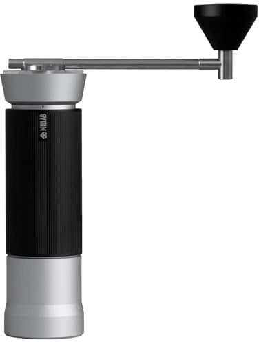 TIMEMORE X Millab M01 manuell kaffekvarn med extern justering och anananaskvarn, högpresterande handkaffekvarn för mångsidig användning, silver