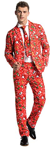 U LOOK UGLY TODAY unisex - vuxen Christmas Suit Party Mens Funny Novelty Xmas Jacket Costume Smoking