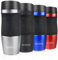 Opard Travel Coffee Cup Leakproof 350ml(12oz) Double-Walled Vacuum Insulated Travel Mug Reusable Stainless Steel Coffee Mug BPA Free for Men and Women(Silver)