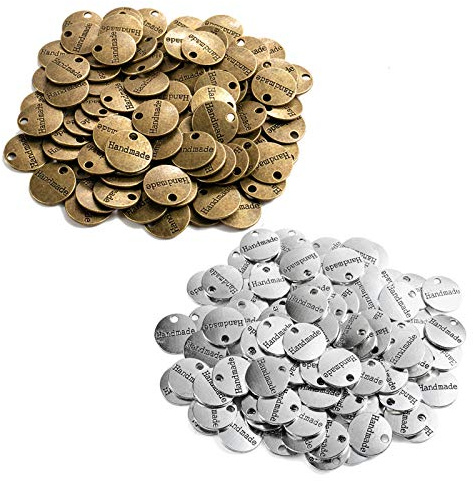 200 piezas de botones de metal antiguos hechos a mano con etiqueta colgante DIY artesanía joyería accesorios de fabricación de manualidades decoraciones hechas a mano accesorios de ropa decoración