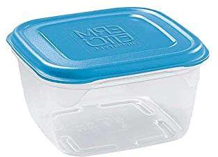 GIO'STYLE Set di 2 Contenitori Ermetici per Alimenti - 0,5L - Made in Italy - Quadrati - Adatto a Frigorifero, Freezer, Microonde - Linea Ermetici