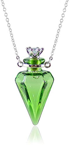 Bysxny 1PC Perfume Vial Pendant Aroma Essential Oil Diffuser Pendant Necklace Stainless Steel Chain Jewelry for Womens