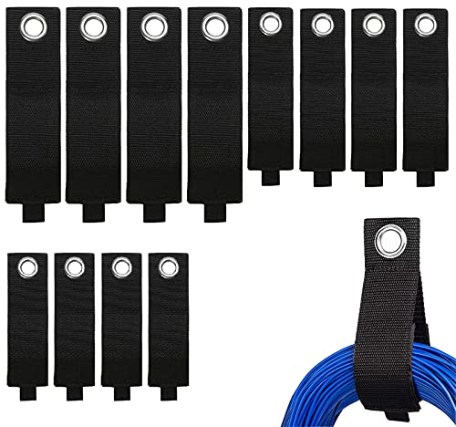 GTIWUNG 12 Pezzi Portacavi Estendibile, Chiusura a Strappo Stra Cinghie, Organizzatore Cavi Regolabile Resistente da Utilizzare, Fascette per Cavi, Tubi Flessibili, Corda, Borsa, Strumento