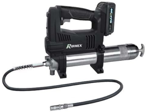 Ribimex PRBAT20/GRSB RIBIMEX-PRBAT20/GRSB-Pistola engrasadora-RBAT20 (Sin batería ni Cargador), Negro, 410ml