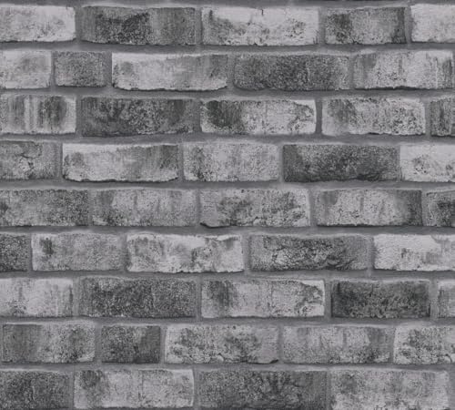 Stentapet grå antracit A.S. Création klossar & Stones 388124 tegeltapet 10,05 m x 0,53 m Made in Germany