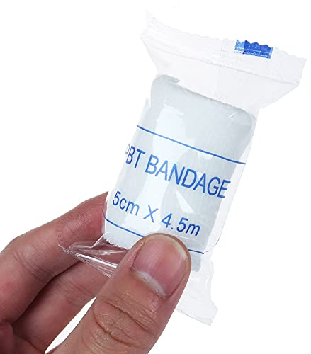 Rouleaux de gaze - 4,5 m - Conformant les plaies et pansements - Bande médicale stérile - Pour premiers secours (5 cm)
