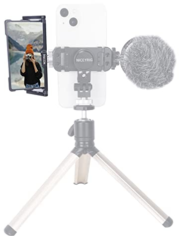 NICEYRIG Miroir Pliable pour Smartphone avec écran Rabattable pour vlogging en Direct, Compatible avec la Plupart des téléphones iOS et Android de 4,7 à 6,7 (Version Plus)