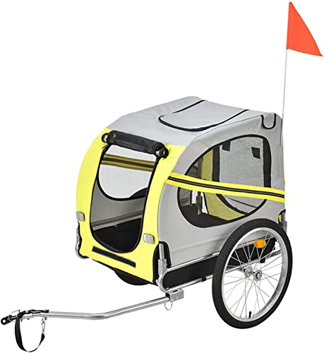 fahrrad anhänger Hunde-Fahrradanhänger, Robuster Aluminiumrahmen, Einfach An Fahrräder Anzuschließen Und Zu Trennen, Inklusive Haltegurt, Zusammenklappbar Zur Aufbewahrung Von Haustier-Fahrradträgern,