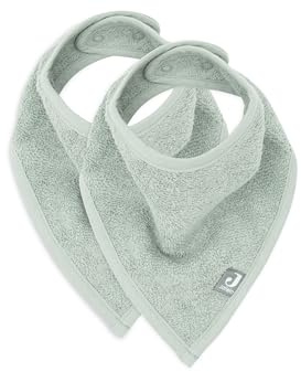 Jollein Lot de 2 bavoirs bandana env. 37 x 24,5 cm Vert cendré | 029-867-00095