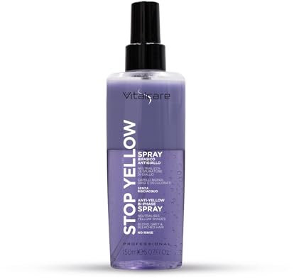 Vitalcare | Stop Yellow 150 ml, Spray Bifasico Antigiallo, Neutralizza le Sfumature di Giallo, Capelli Biondi, Grigi e Decolorati